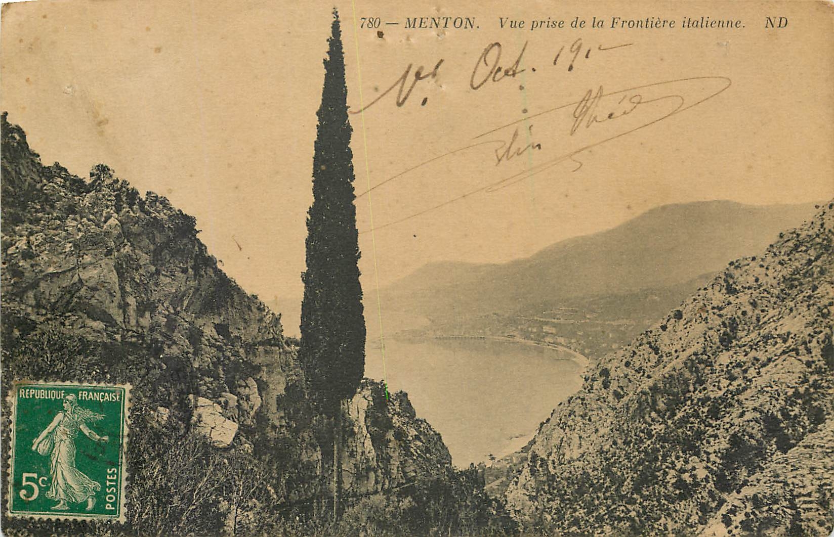 CPA Menton Vue prise de la Frontiere italienne 