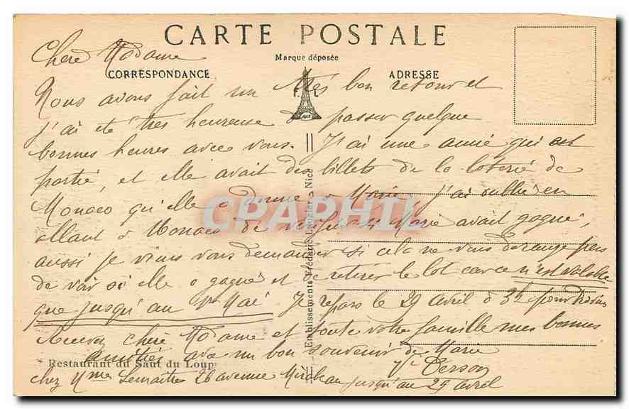 CPA Les Gorges do Loup A M Vue generale et le Viaduc  — Rückseite