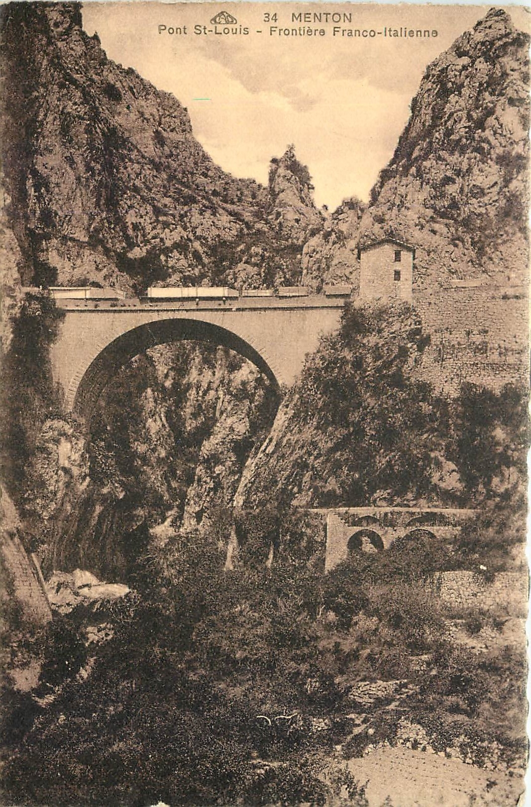 CPA Menton Pont St Louis Frontiere Franco Italienne 