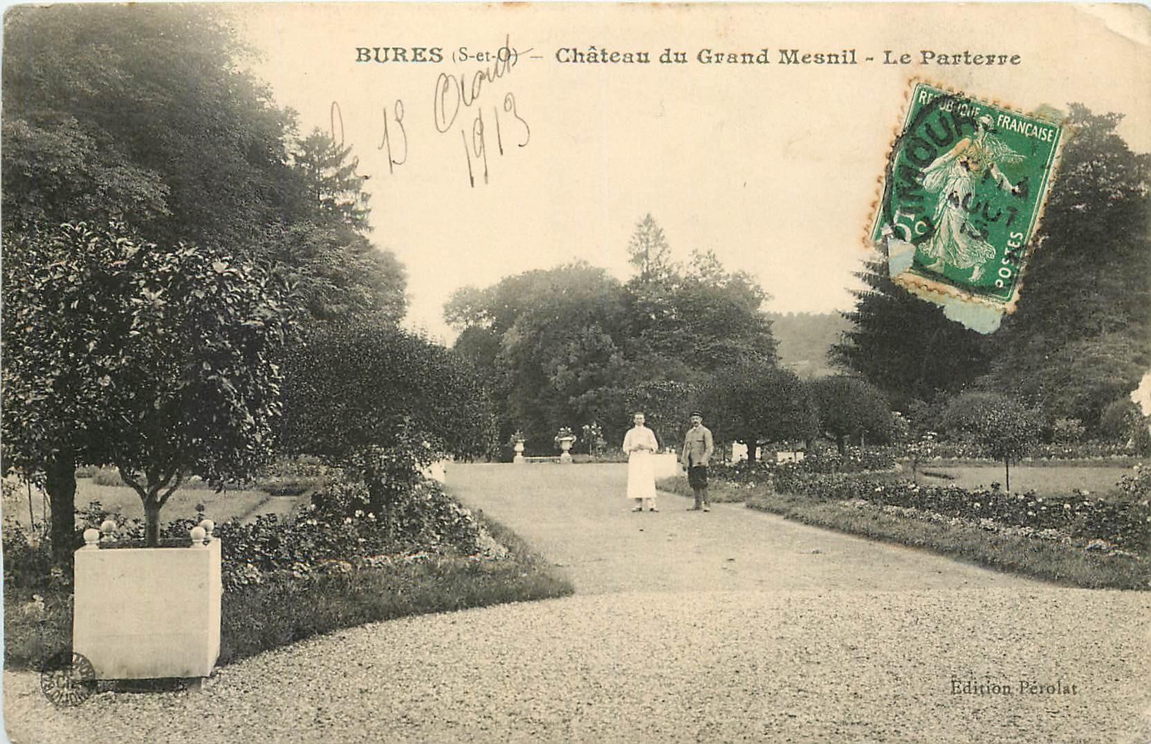 CPA Bures S et O Chateau du Grand Mesnil Le Parterre 