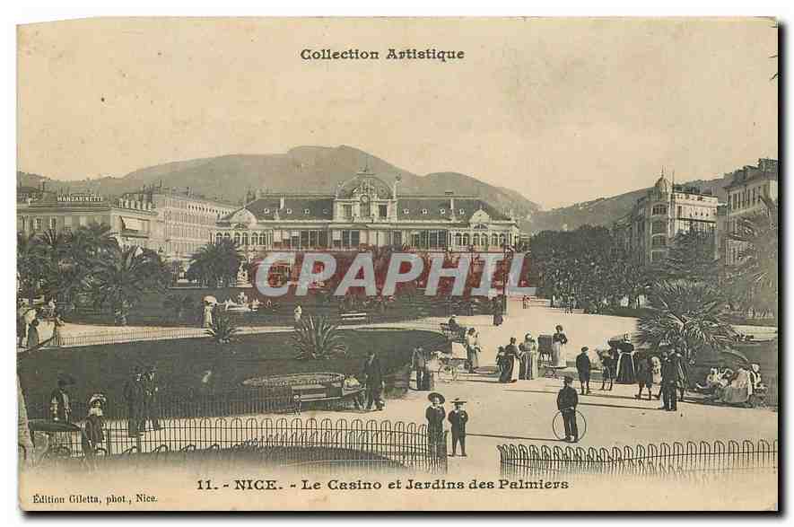 CPA Collection Artistique Nice Le Casno et Jardins des Palmiers 
