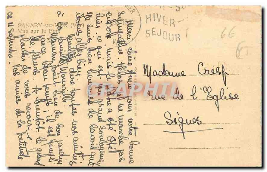 CPA Sanary sur Mer Cue sur le Port Bateaux — Verso
