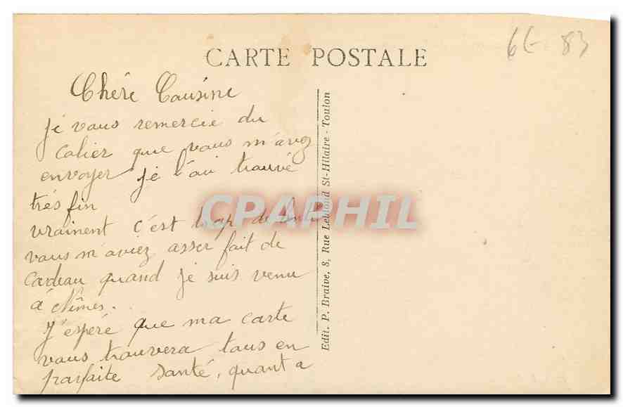CPA Environs de Toulon Fabregas Vue generale de la Plage  — Verso