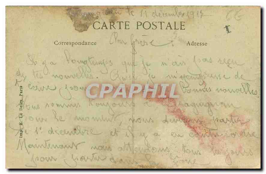 CPA Draguignan Hotel des Postes et des Telegraphes  — Rückseite