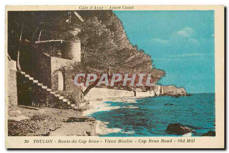 CPA Cote d'Azur Azure Coast Toulon Route du Cap Brun Vieux Moulin Cap Brun Road 