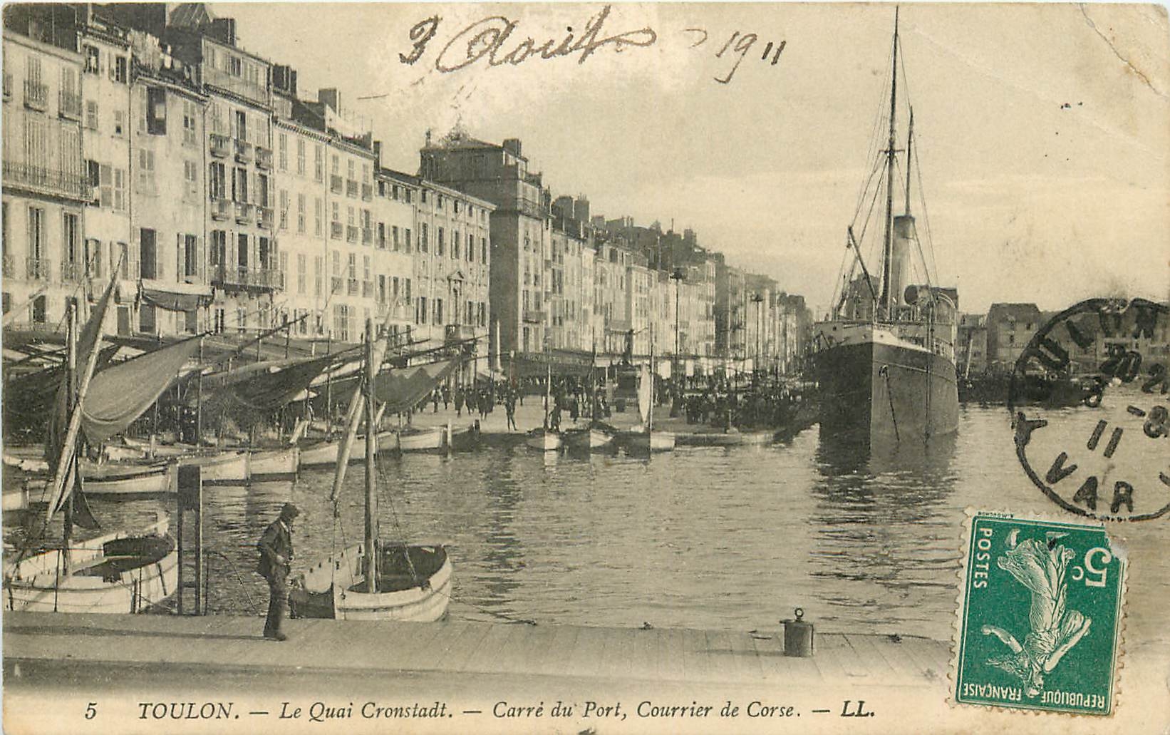 Toulon — Le Quai Cronstadt — Carré du Port, Courrier de Corse — LL.