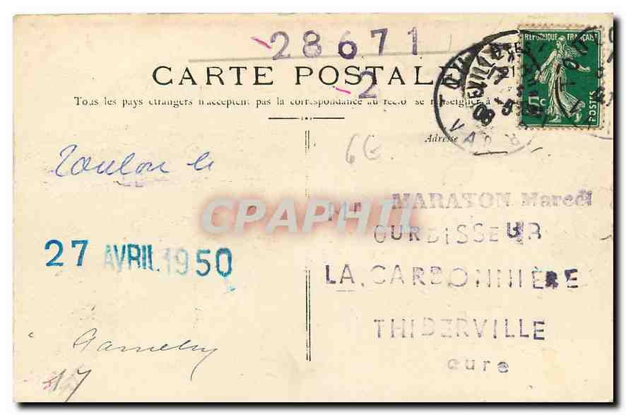 CPA Toulon Vue Generale du Quai Bateaux — Rückseite