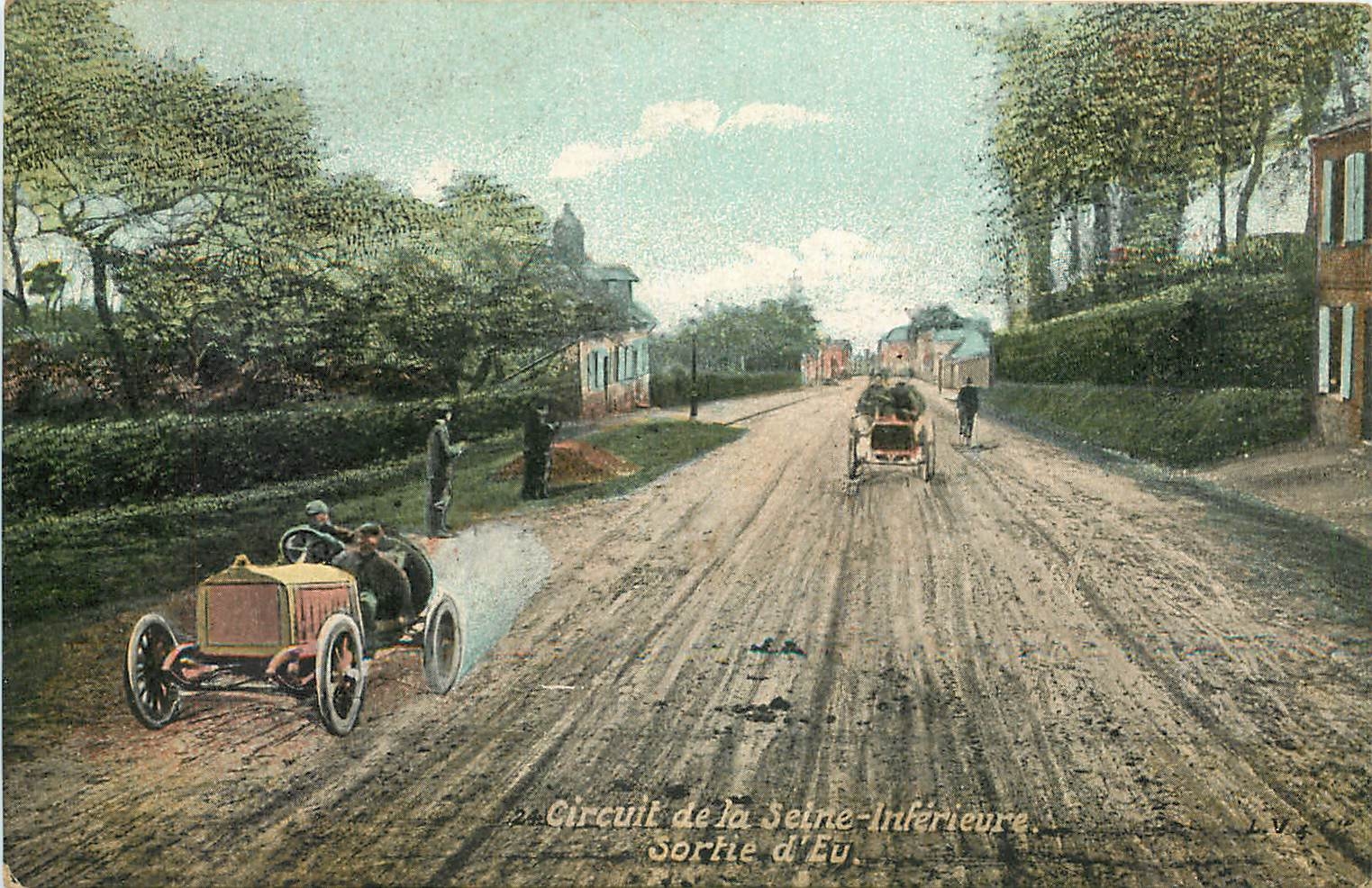 CPA Circuit de la Seine Interieure Sortie d'Eu Automobile