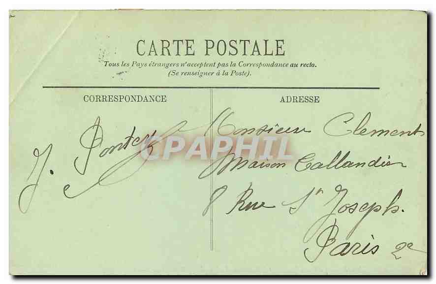 CPA Lyon La Place Leviste l'Entree de la Rue de lla Republique Tramway — Verso