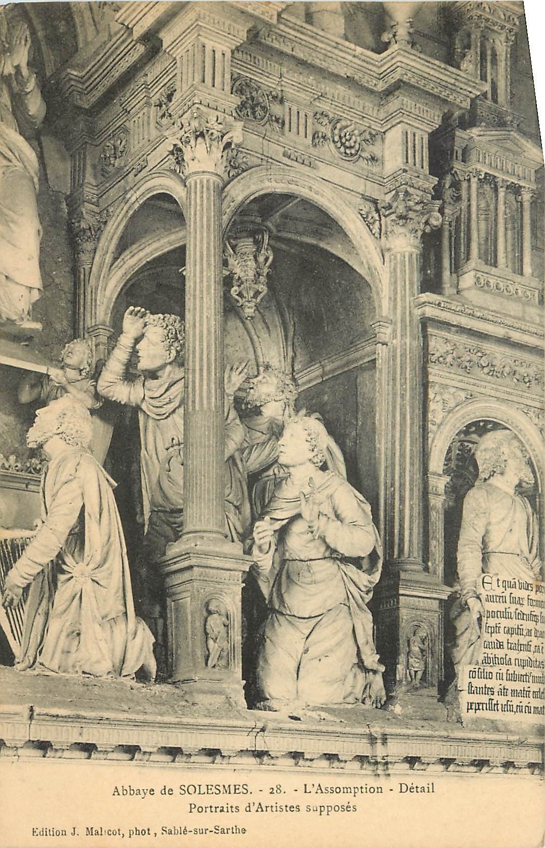 CPA Abbaye de Solesmes l'Assomption Detail Portraits d'Artistes supposes 