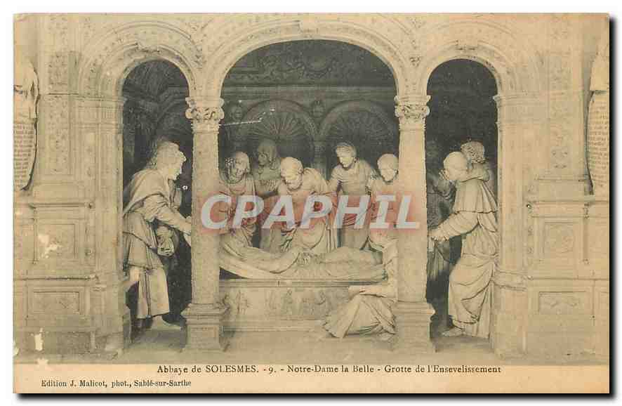 CPA Abbaye de Solesmes Notre Dame la Belle Grotte de l'Ensevelissement 