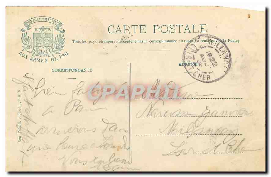 CPA Pau Le Chateau Henri IV Entree principale  — Rückseite