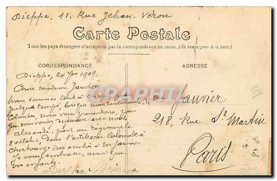 CPA Dieppe In coin du Chateau  — Verso