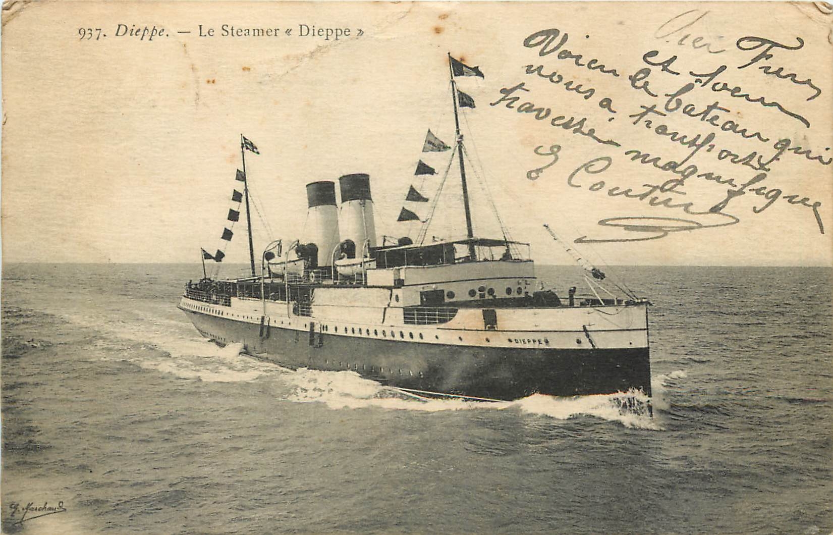 CPA Dieppe Le Steamer Dieppe Bateau