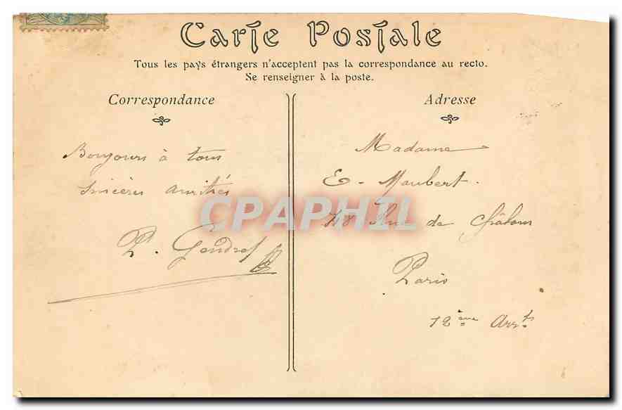 CPA Dieppe Le Boulevard Maritime et le Casino  — Verso