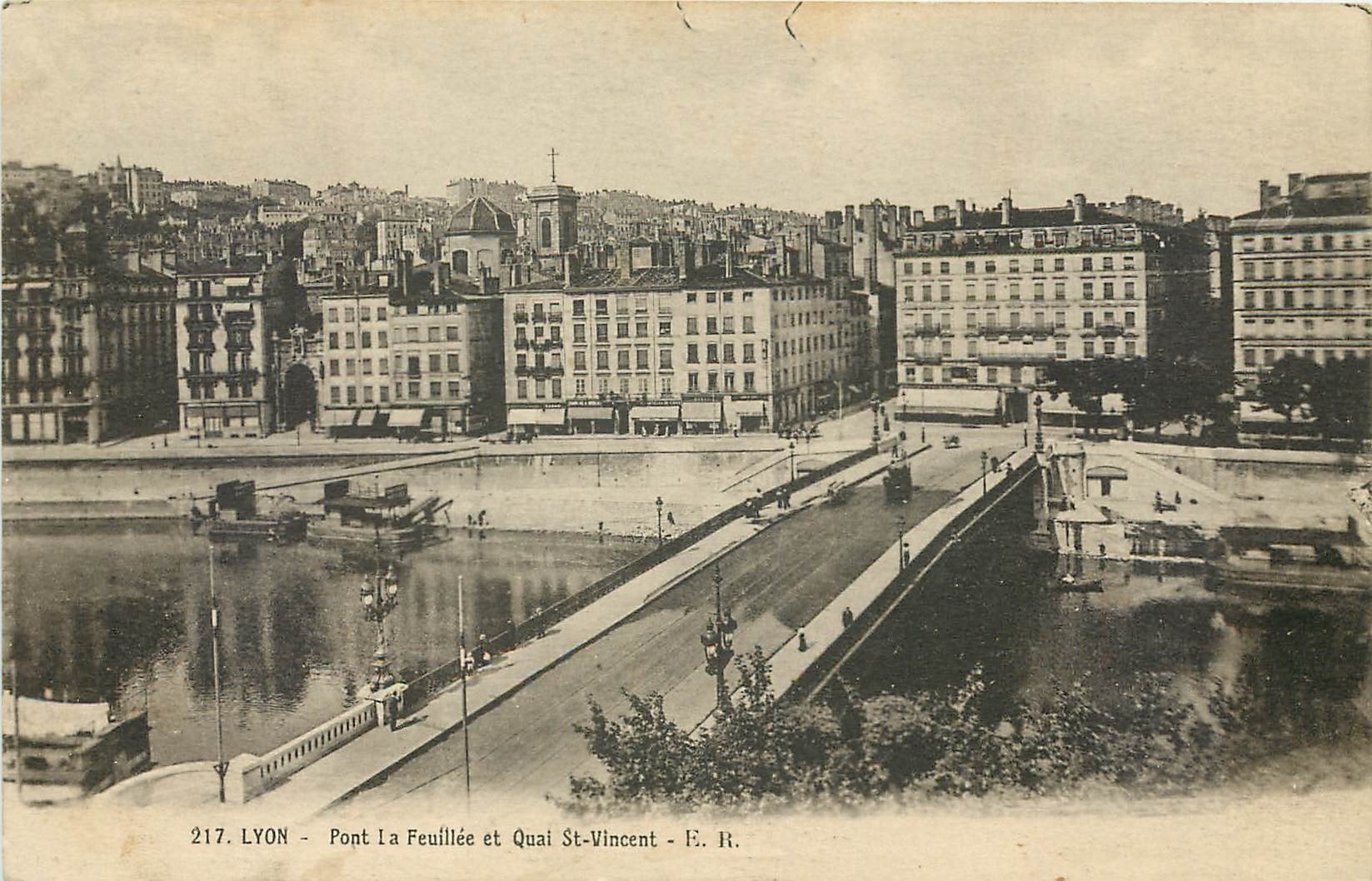 CPA Lyon Pont la Feullee et Quai St Vincent 