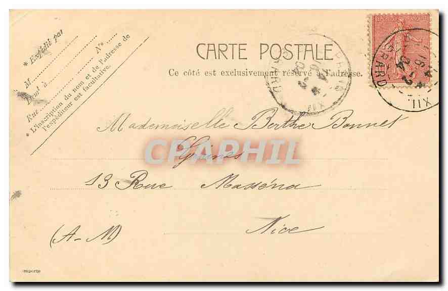 CPA Paris Les trois Guiehets du Louvre  — Rückseite