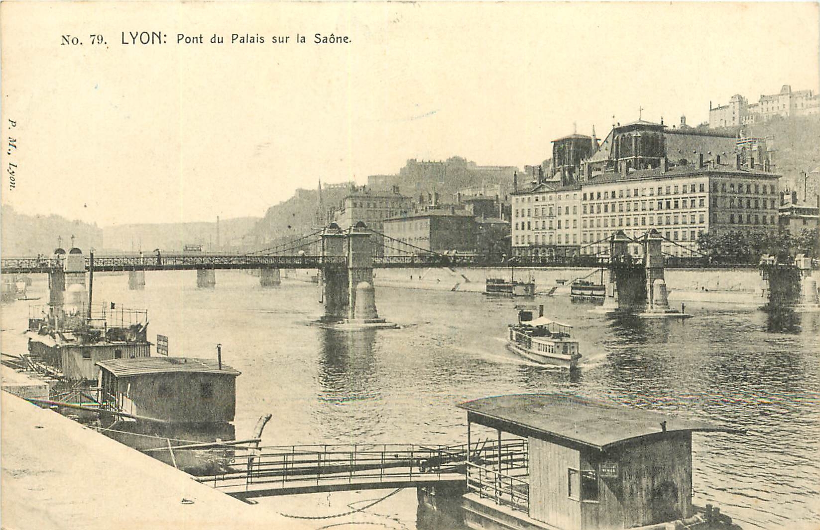 CPA Lyon Pont du Palais sur la Saone 