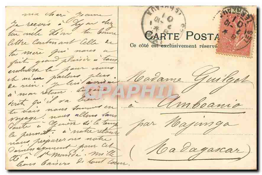 CPA Lyon Pont du Palais sur la Saone  — Verso