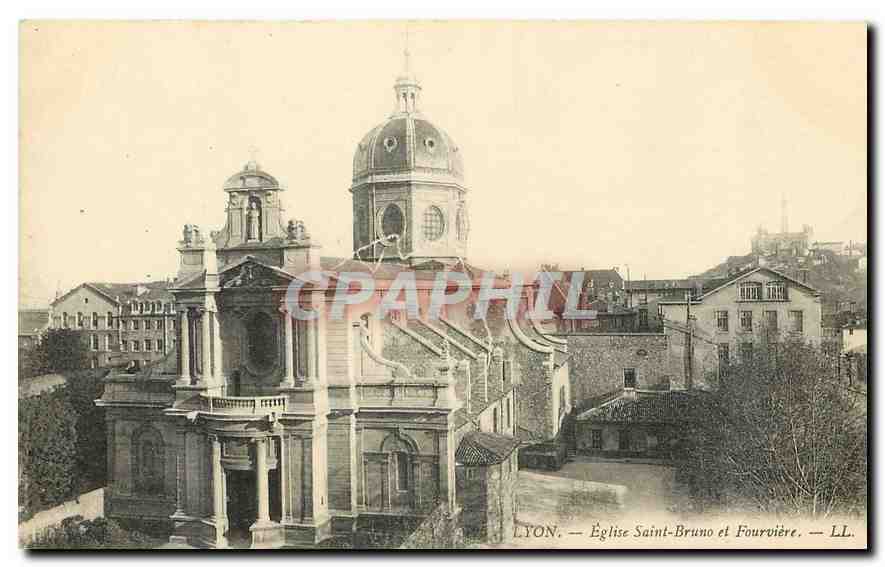 CPA Lyon Eglise Saint Bruno et Fourviere 