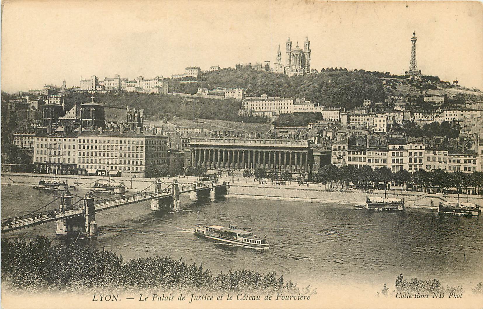 CPA Lyon Le Palais de Justice et le Coteau de Fourviere 