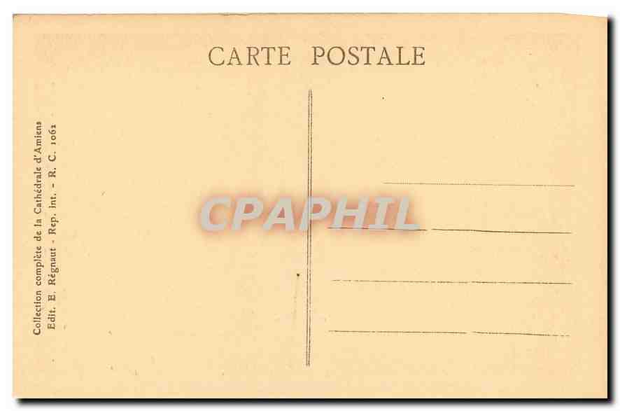 CPA Cathedrale d'Amiens Tympan du Grand Portail Le Jugement dernier — Rückseite