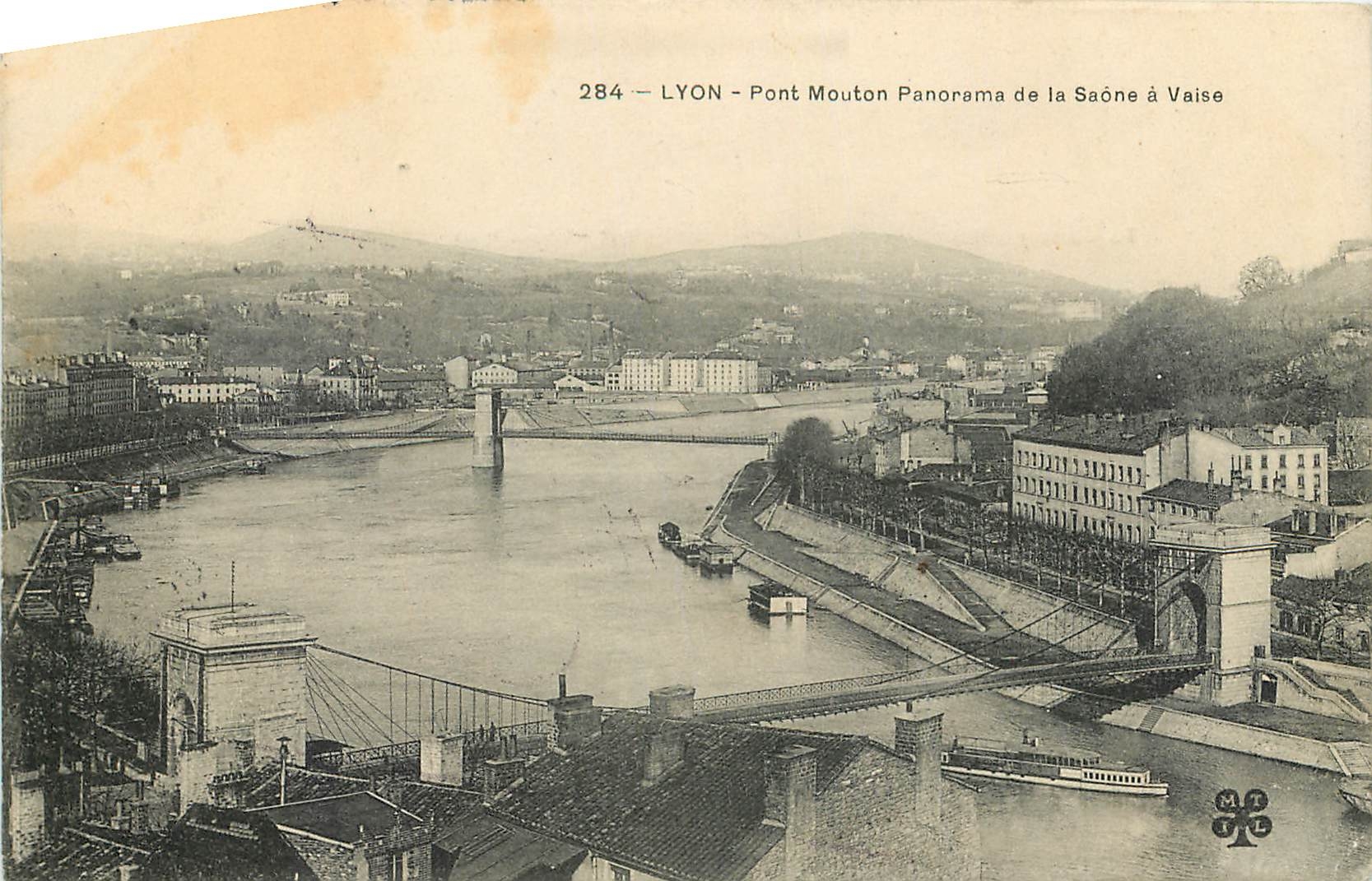 CPA Lyon Pont Mouton Panorama de la Saone a Vaise 