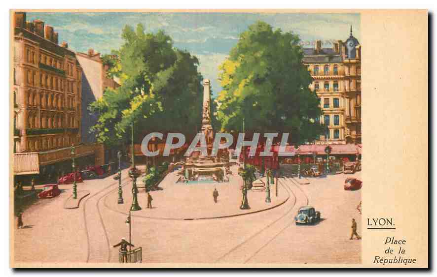 CPA Lyon Place de la Republique 