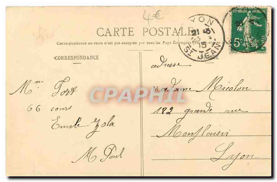 CPA Lyon Eglise St Gorges Abside  — Verso
