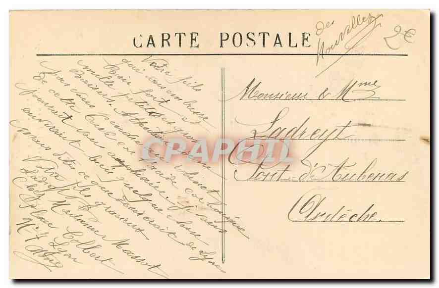 CPA Lyon Place Carnot Monument de la Republique et Chateau de Fourviere  — Verso