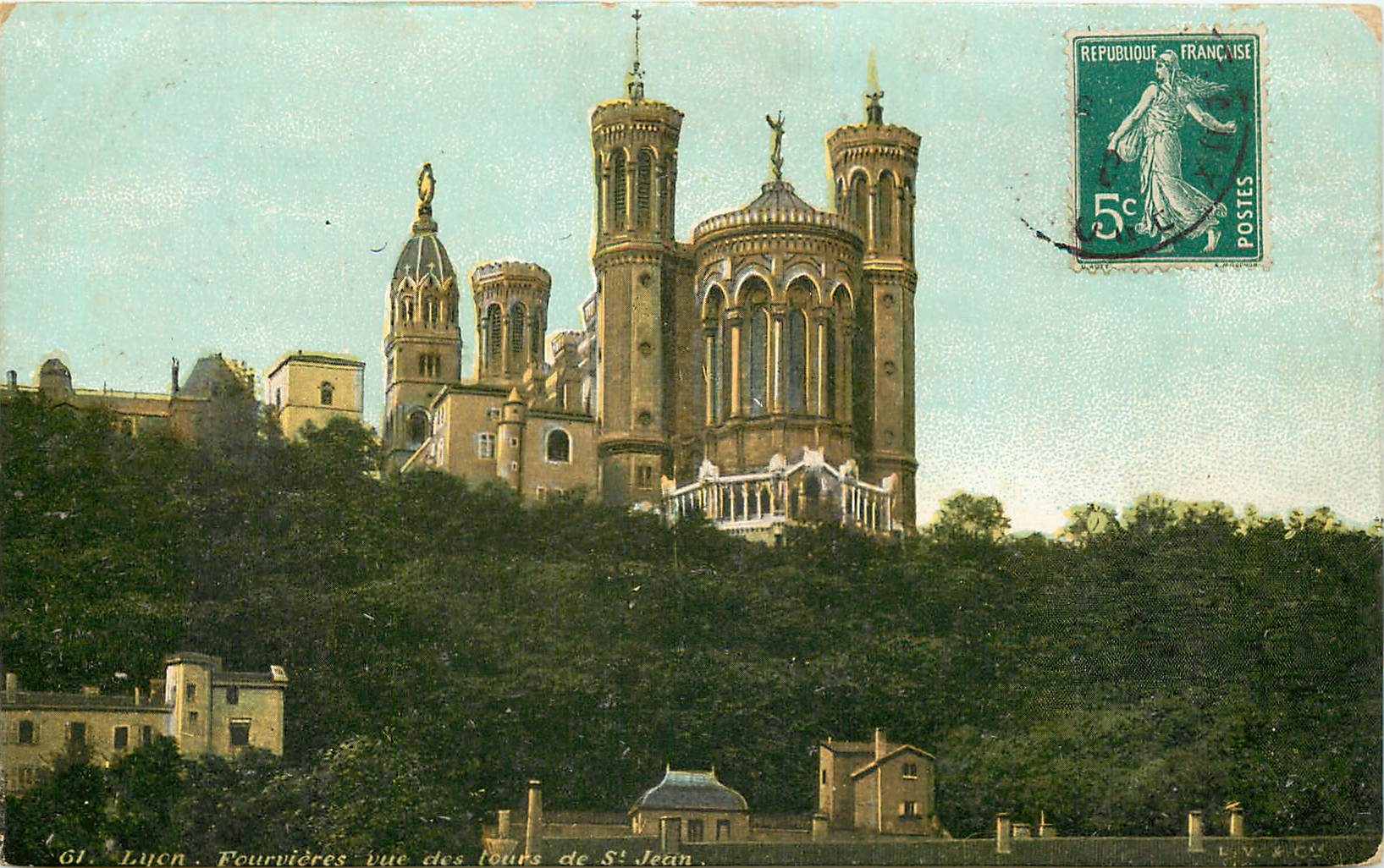 Luchon. Fourvières vue des tours de St Jean — L.V. M.C. éditeur