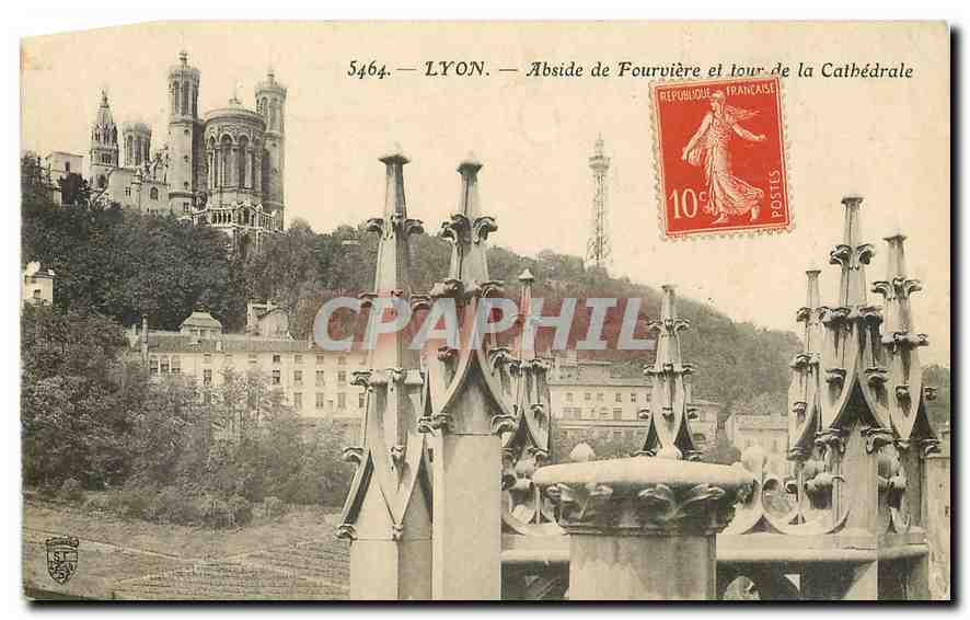 CPA Lyon Abside de Fourviere et Jour de la Cathedrale 