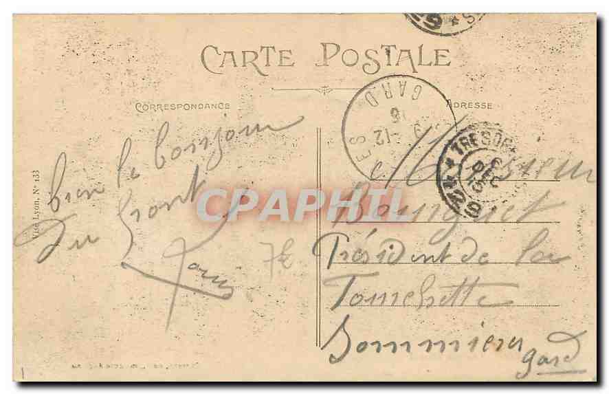 CPA Lyon Caserne Bissuel Militaria — Verso