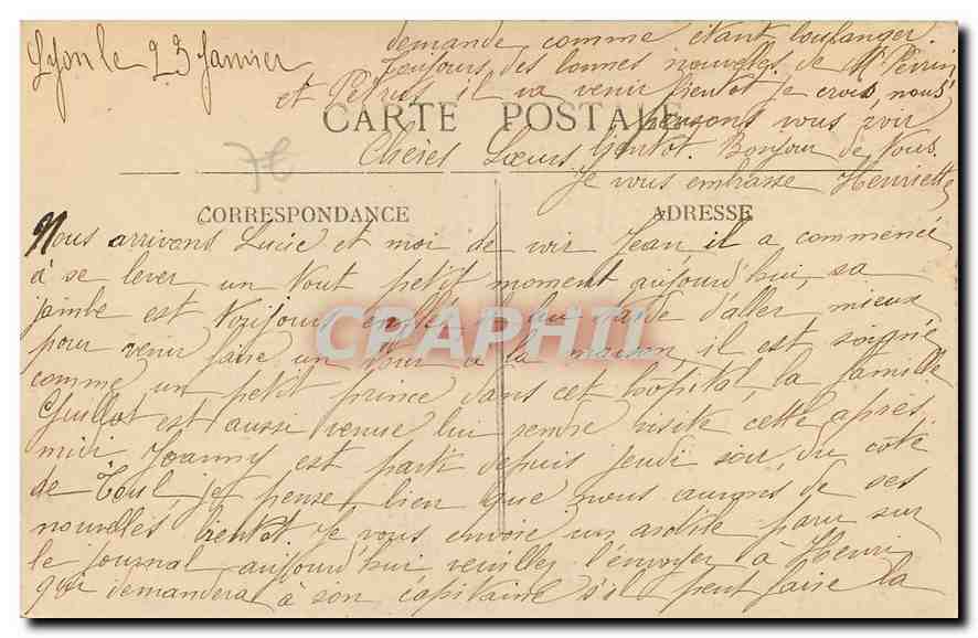 CPA Lyon Pont du Palais et Coteau de Fourviere  — Verso