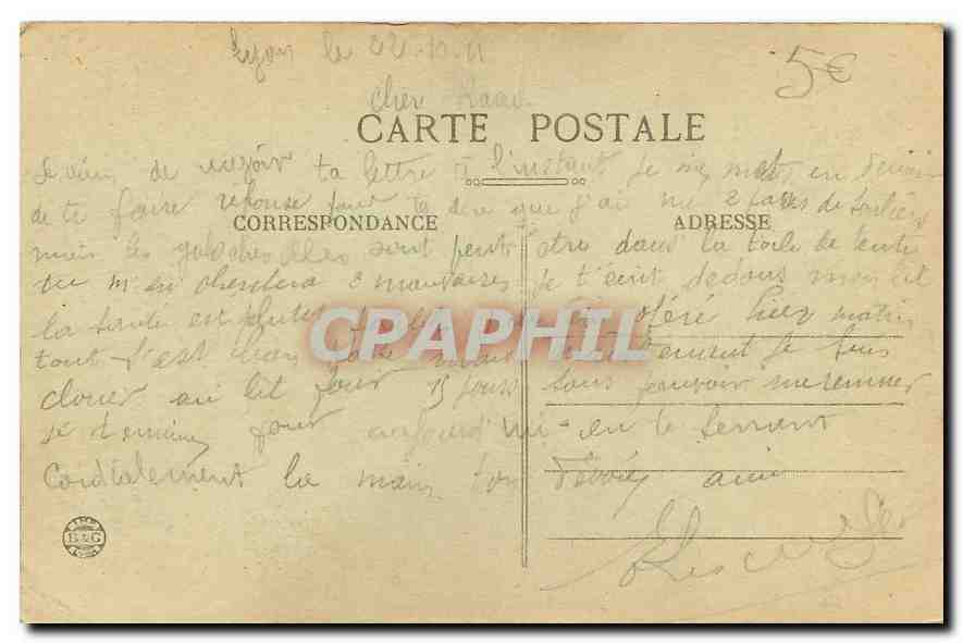 CPA Lyon Quai de l'Hopital et l'Hotel Dieu  — Verso