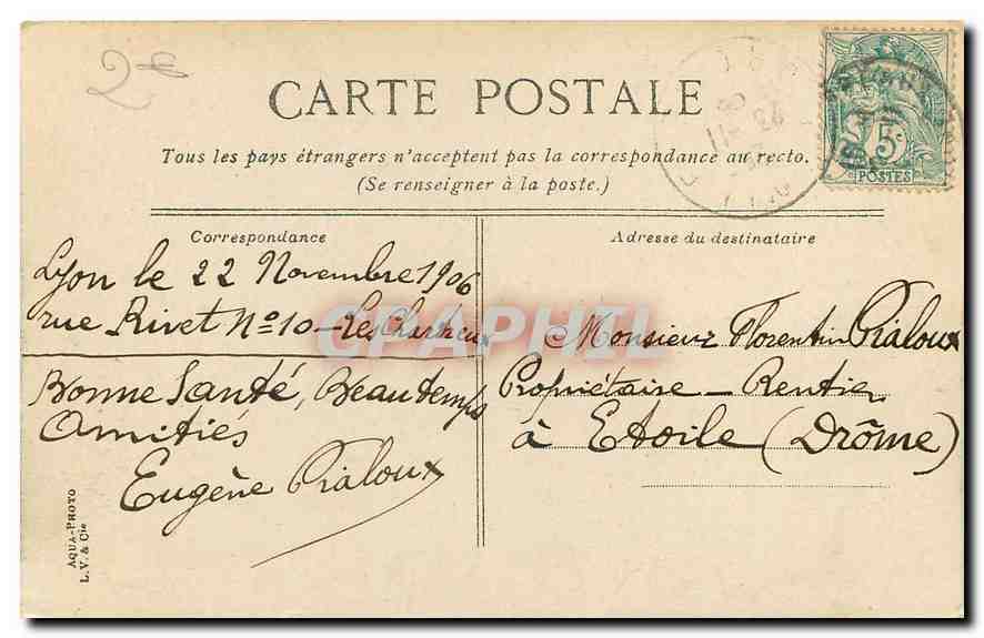 CPA Lyon La place Morand  — Verso