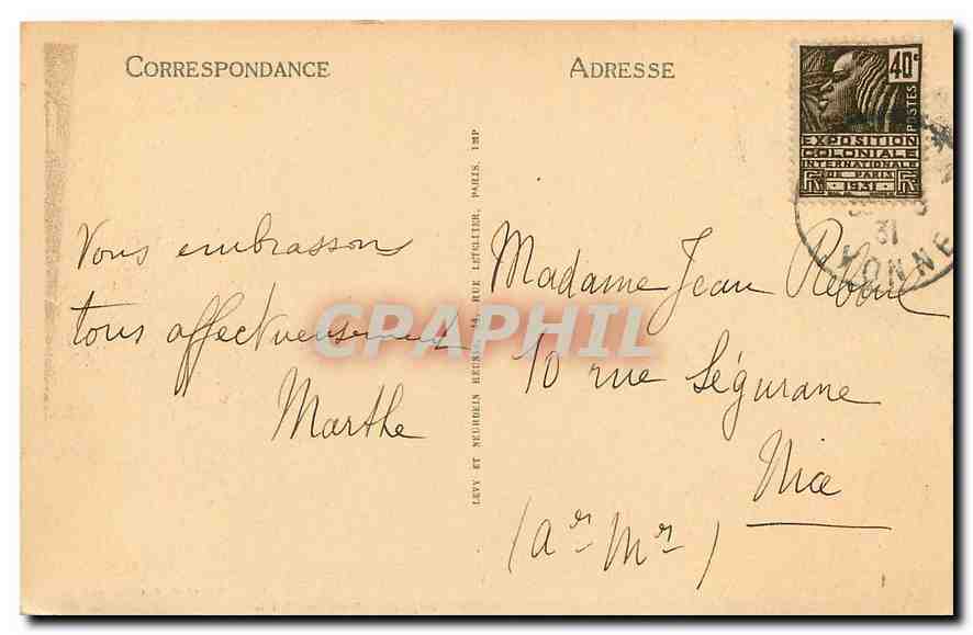 CPA Avallon La Rue des Remparts  — Back