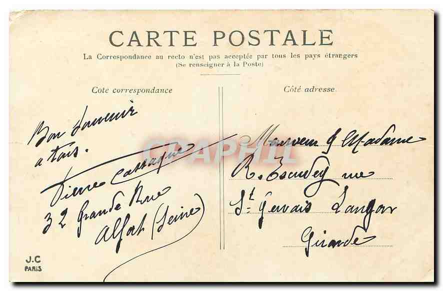 CPA Paris Le Trocadero  — Verso
