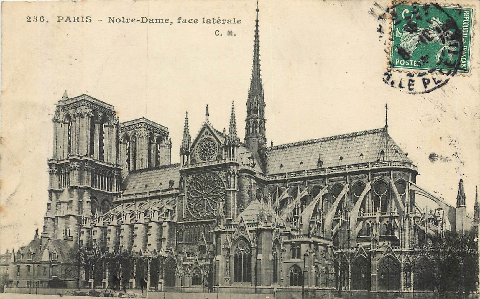 CPA Paris Notre Dame fuce laterale 