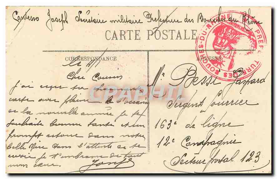CPA Marseille La Cannebiere  — Verso