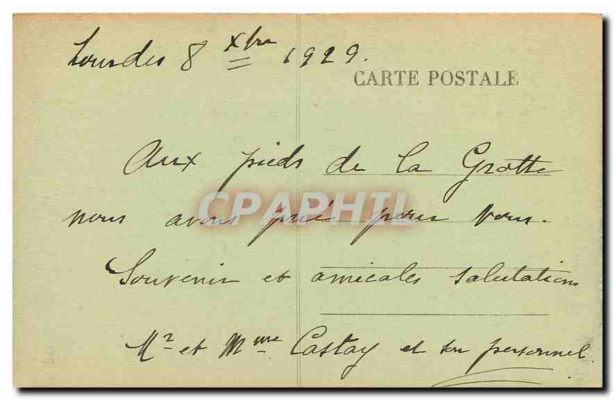 CPA Les Pyrenees Lourdes Les Enfants de Marie a la Procession du Saint Sacrement  — Verso