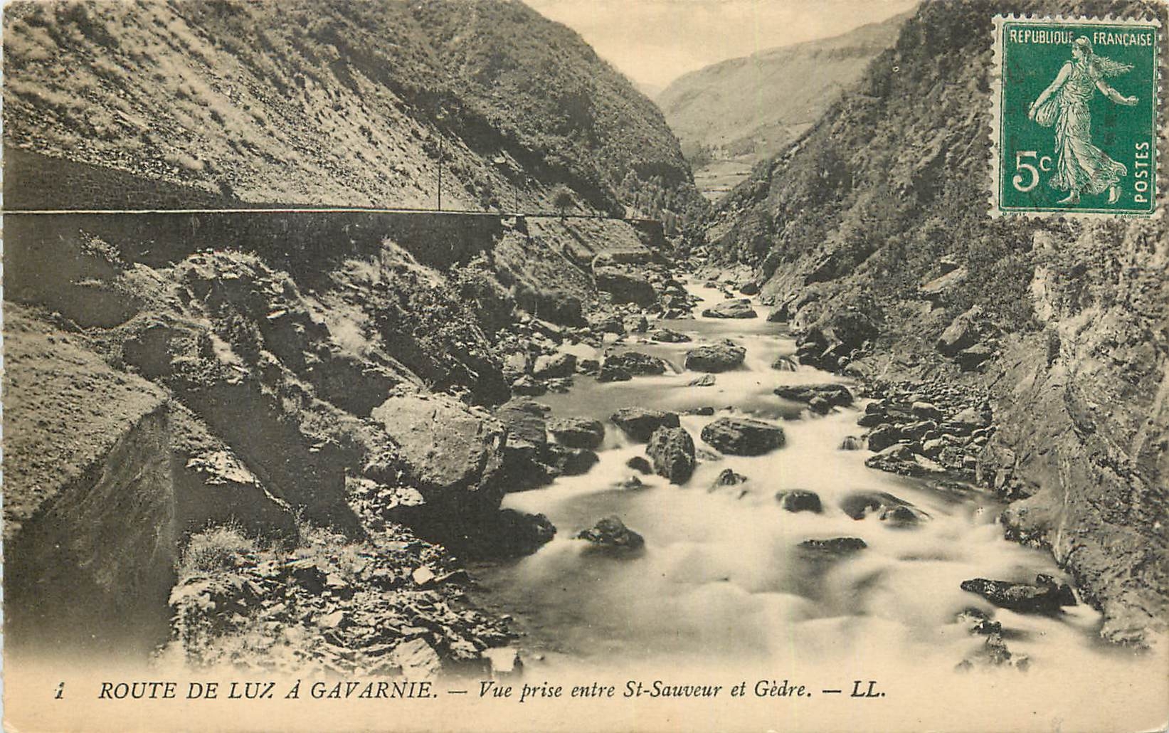 Route de Luz à Gavarnie — Vue prise entre St-Sauveur et Gèdre — LL.