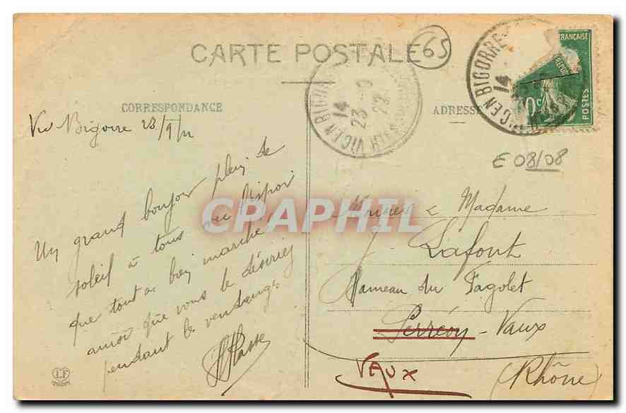 Les Hautes-Pyrénées — Vic Bigorre — Bokos de l'Echez et pont métallique — Phototype Labeuche Frères, Toulouse — Reverso