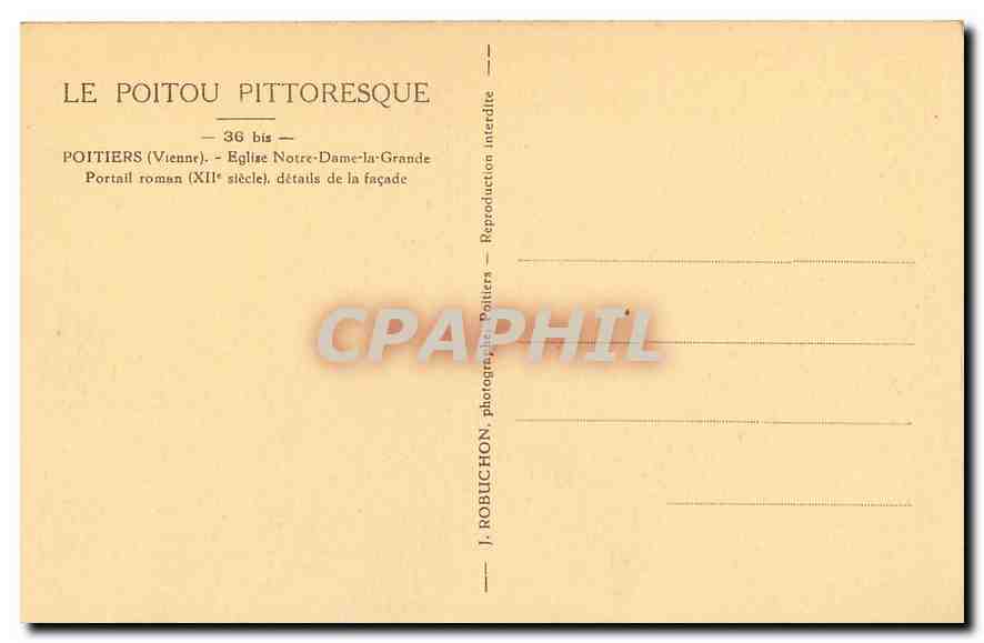 Poitiers — Portail roman de l'église Notre-Dame-la-Grande — J. Robuchon, Poitiers — Reverso