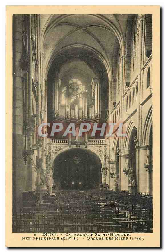 CPA Dijon Cathedrale Saint Benigne Nef Principale Orgues des Riepp