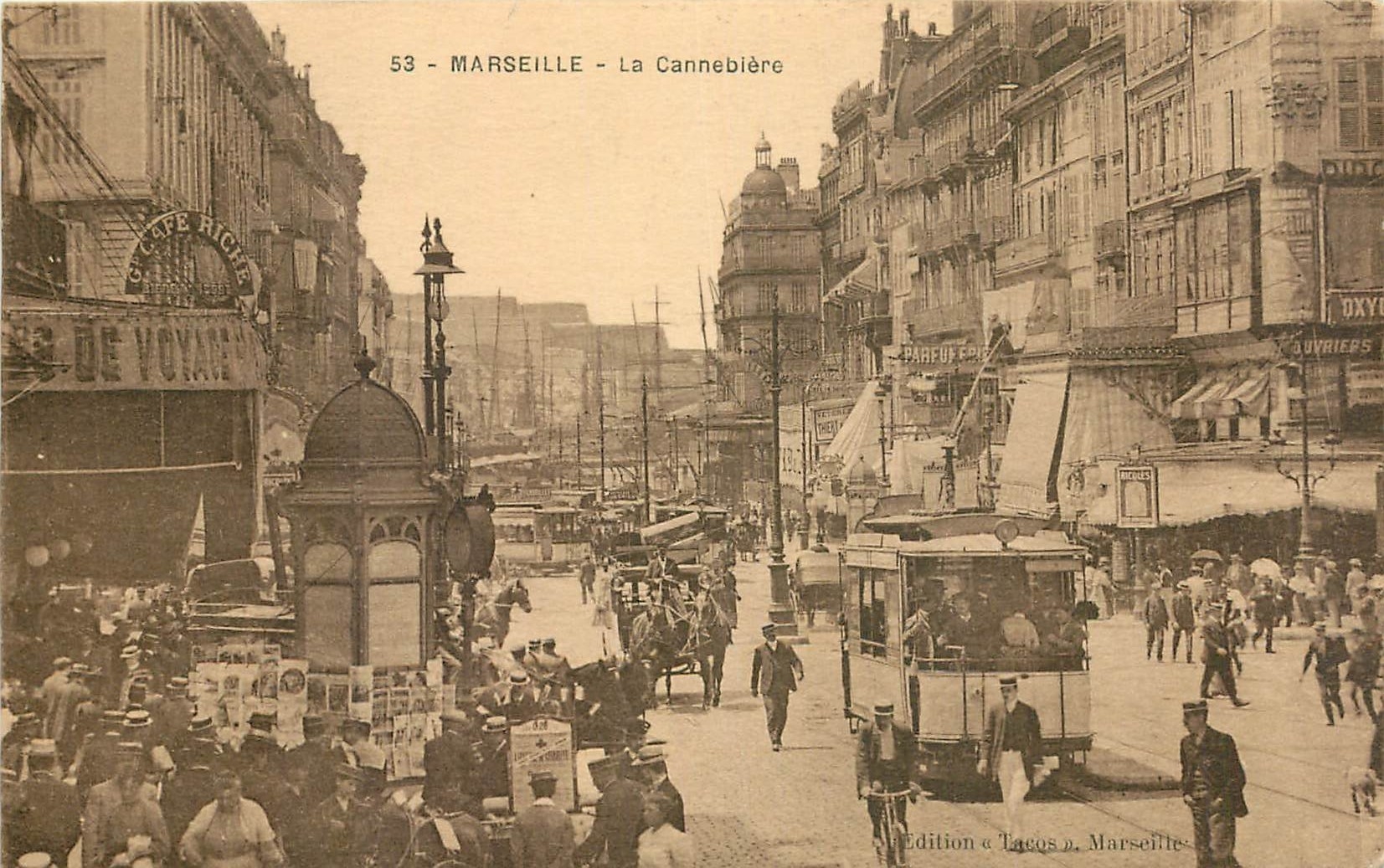 CPA Marseille La Cannebiere Tramway