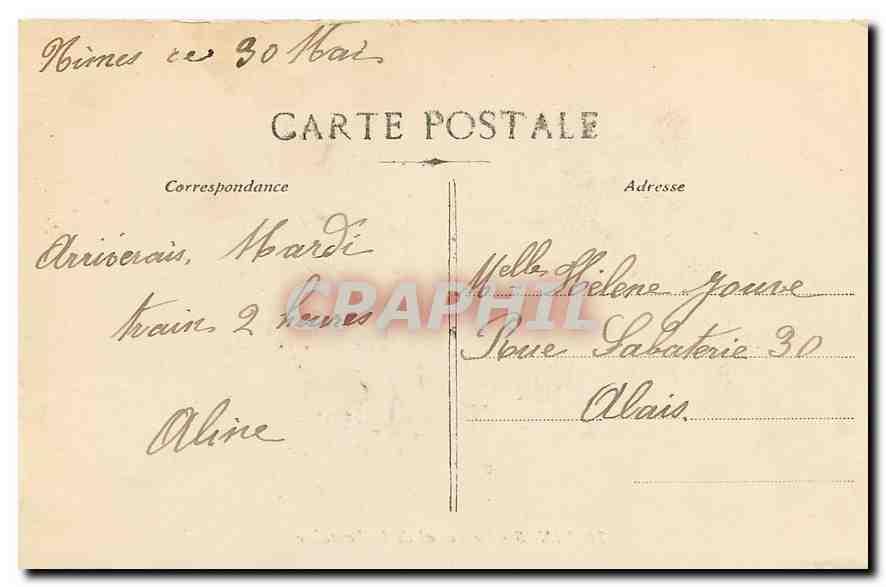 CPA Nimes Le Canal de la Fontaine  — Verso