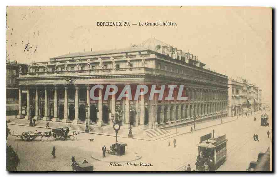 CPA Bordeaux Le Grand Theatre Tramway