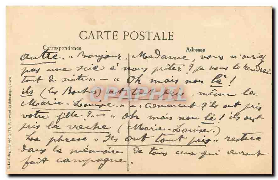 CPA Bombardement de Reims La Cathedrale en feu  — Rückseite