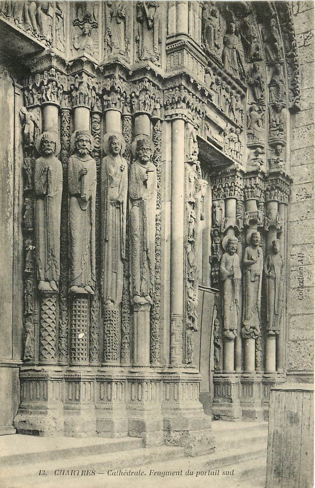 CPA Chartres Cathedrale Fragment du Pottail Sud 